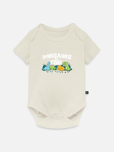 Dinosaurier Sind Cool Dino Sammlung - Baby Premium Kurzarmbody - Naturweiß