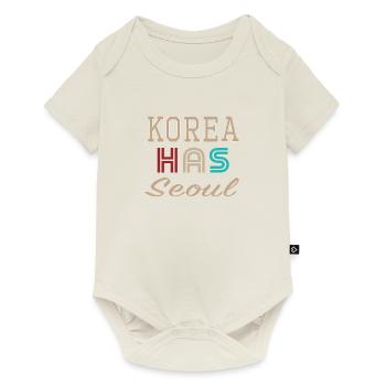 Niedliches Korea hat Seoul-Geschenk für Liebhaber der Koreaner - Baby Premium Kurzarmbody - Naturweiß - Vorne