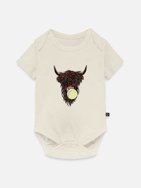 Cool Kuh mit Kaugummi - Baby Premium Kurzarmbody - Naturweiß