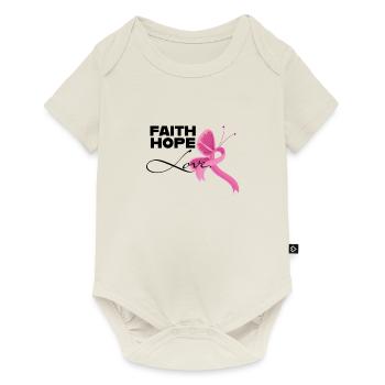 Foi espoir amour cancer du sein femmes ruban - Body à manches courtes Premium Bébé - blanc cassé - Devant