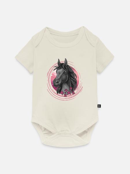 Pferd Sterne funkeln - Baby Premium Kurzarmbody - Naturweiß