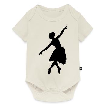 Danseuse de ballet vecteur Silhouette - Body à manches courtes Premium Bébé - blanc cassé - Devant