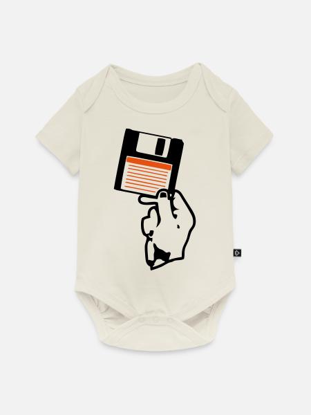 Ich halte dir eine Handdiskette. - Baby Premium Kurzarmbody - Naturweiß