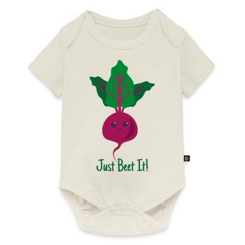 Just beet it cadeau plantes végétaliens rengaine - Body à manches courtes Premium Bébé - blanc cassé - Devant