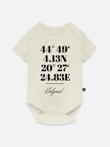 Belgrad - Baby Premium Kurzarmbody - Naturweiß