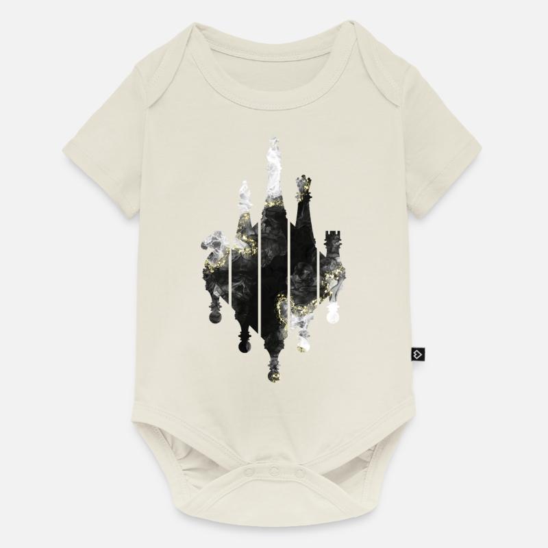 JEU D’ÉCHECS ÉCHIQUIER ÉCHECS - Body à manches courtes Premium Bébé - blanc cassé