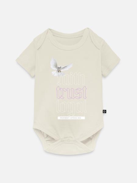faith trust loyal - Baby Premium Kurzarmbody - Naturweiß