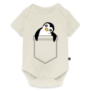 Cute Little Penguin Chest Bag Travel Bag - Baby Premium short-sleeve bodysuit - off white - Front