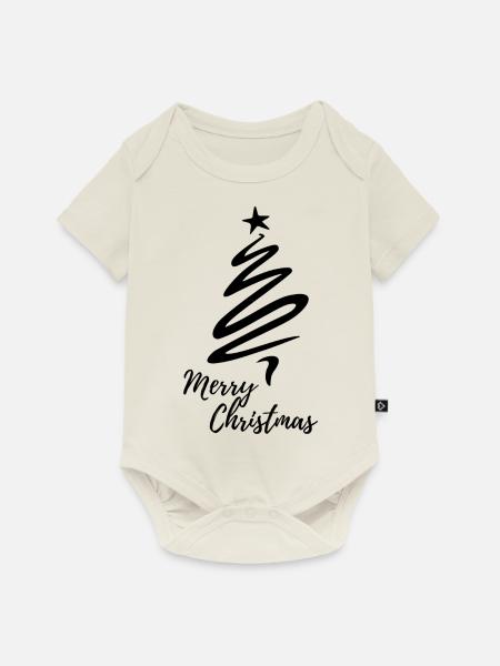 Frohe Weihnachten - Baby Premium Kurzarmbody - Naturweiß