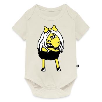 mouton noir fille femme goth emo fille jolie - Body à manches courtes Premium Bébé - blanc cassé - Devant