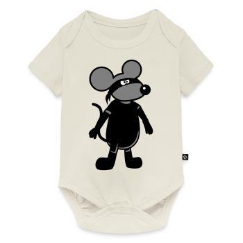 Maus Böse Räuber Ninja Überfall Dieb Einbrecher - Baby Premium Kurzarmbody - Naturweiß - Vorne