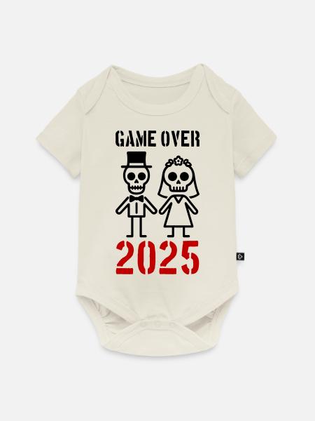 Game Over 2025 Hochzeit Ehepaar - Baby Premium Kurzarmbody - Naturweiß