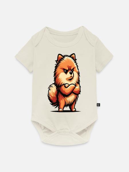 Zwergspitz Zwergspitze Zwerspitzhalter Spitz - Baby Premium Kurzarmbody - Naturweiß