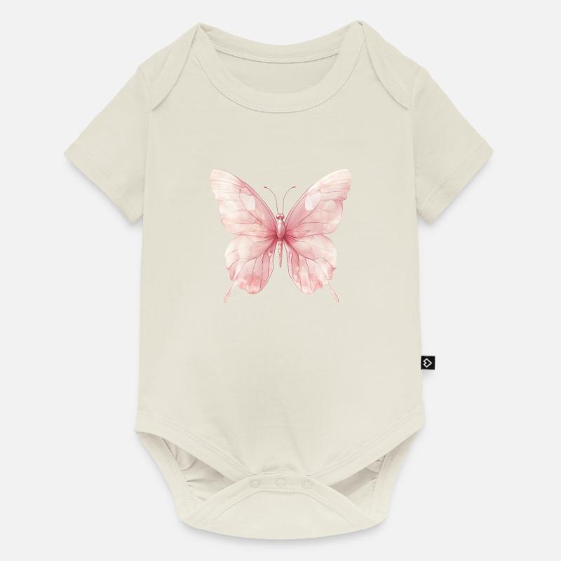 papillon, ailes de papillon - Body à manches courtes Premium Bébé - blanc cassé