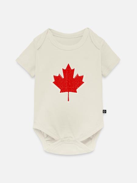 Kanada Ahorn Blatt Vintage Logo modern - Baby Premium Kurzarmbody - Naturweiß