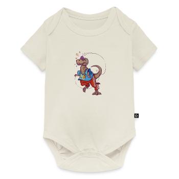 DINO 90 - Baby Premium Kurzarmbody - Naturweiß - Vorne