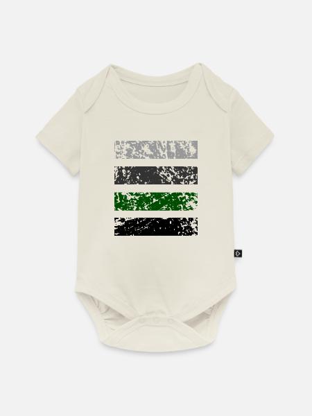 Stripes green - Baby Premium Kurzarmbody - Naturweiß
