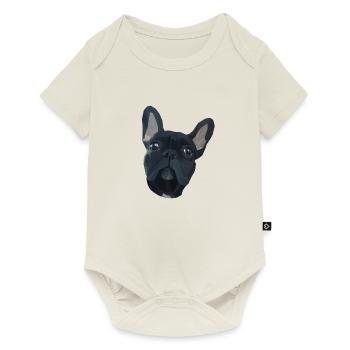 GEOMETRIC FRENCH BULLDOG - Baby Premium short-sleeve bodysuit - off white - Front