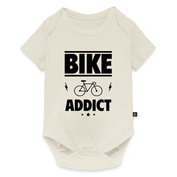 Accro du vélo,cyclisme - Body à manches courtes Premium Bébé - blanc cassé - Devant