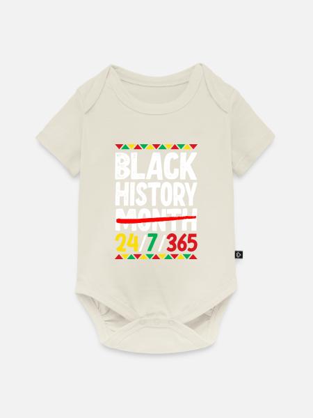 Black History Month 24/7/365 - Baby Premium Kurzarmbody - Naturweiß