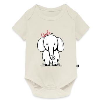Elephant smile - Baby Premium short-sleeve bodysuit - off white - Front