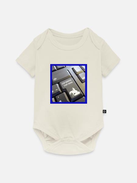 Stop working start riding - Baby Premium Kurzarmbody - Naturweiß