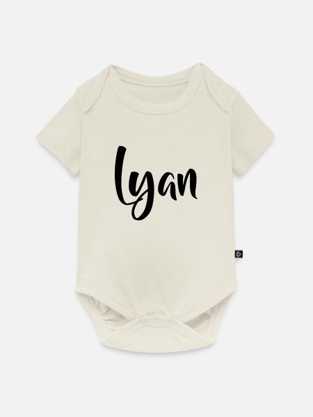 Vorname Lyan - Baby Premium Kurzarmbody - Naturweiß