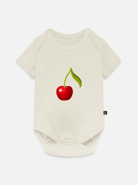 Cherry - Baby Premium Kurzarmbody - Naturweiß