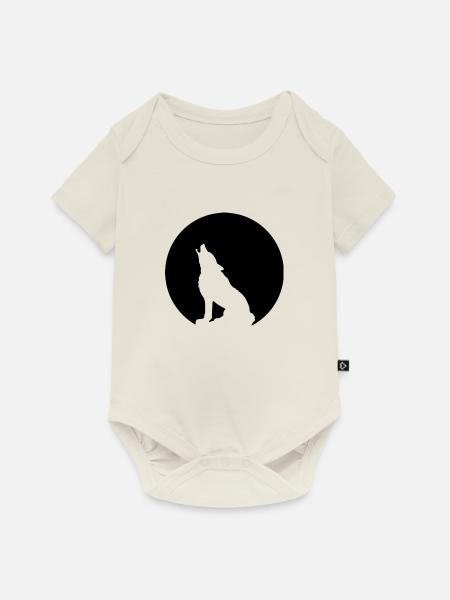 Wolf - Baby Premium Kurzarmbody - Naturweiß