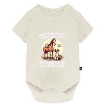 Hunden Und Pferden - Baby Premium Kurzarmbody - Naturweiß - Vorne