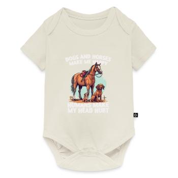 Hunden Und Pferden - Baby Premium Kurzarmbody - Naturweiß - Vorne