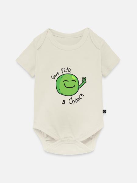 Erbse - Baby Premium Kurzarmbody - Naturweiß