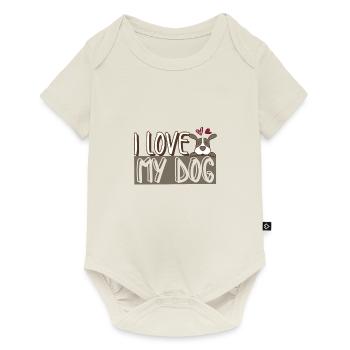 I love dog love dog - Baby Premium short-sleeve bodysuit - off white - Front