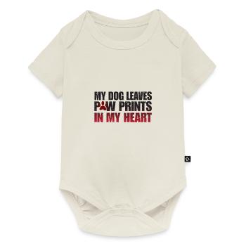 Pawprint dog heart dog friend - Baby Premium short-sleeve bodysuit - off white - Front