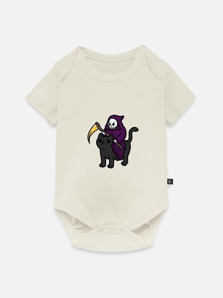 Halloween Geist Gruselig Spuk Angst Grauen Party - Baby Premium Kurzarmbody - Naturweiß