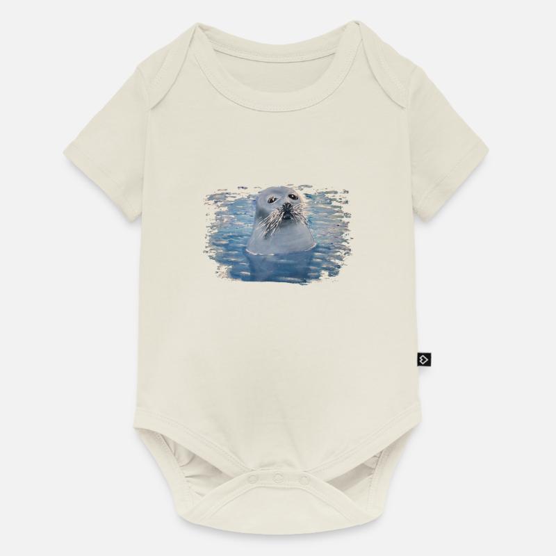 Phoque phoque - Body à manches courtes Premium Bébé - blanc cassé