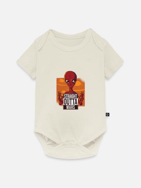 STRAIGHT OUTTA MARS - Baby Premium Kurzarmbody - Naturweiß