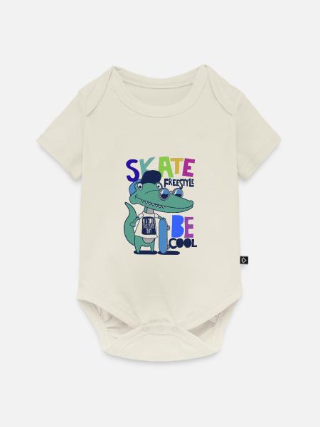 SKATE FREESTYLE BE COOL - Baby Premium Kurzarmbody - Naturweiß