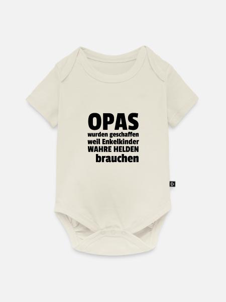 Opa Enkelkinder Helden - Baby Premium Kurzarmbody - Naturweiß