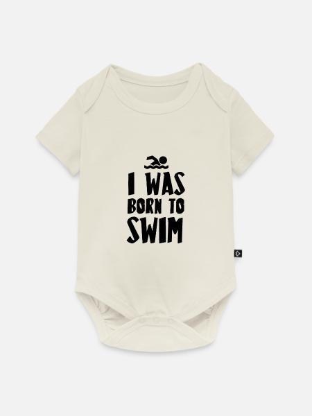 Schwimmen Geschenkidee - Baby Premium Kurzarmbody - Naturweiß