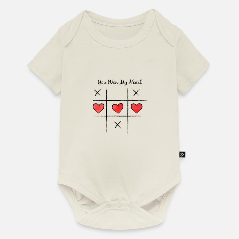 Saint Valentin - Body à manches courtes Premium Bébé - blanc cassé