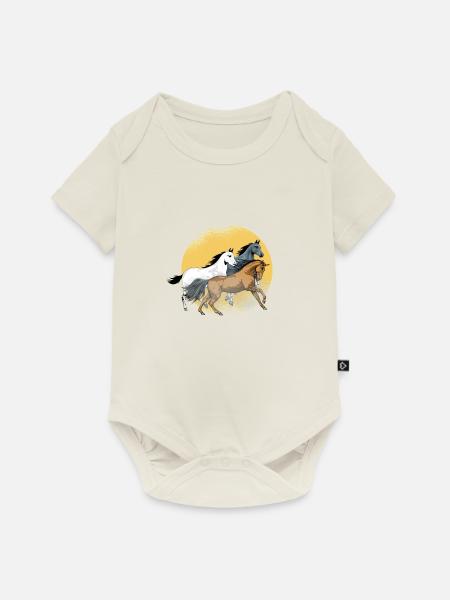 Wild Horses Running Horses - Baby Premium Kurzarmbody - Naturweiß