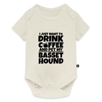 Basset Hound Coffee Dog Mistress Dog Gift - Baby Premium short-sleeve bodysuit - off white - Front