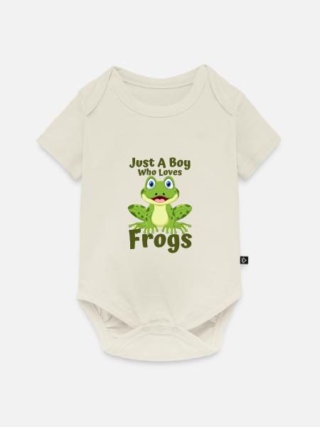 Frosch - Baby Premium Kurzarmbody - Naturweiß