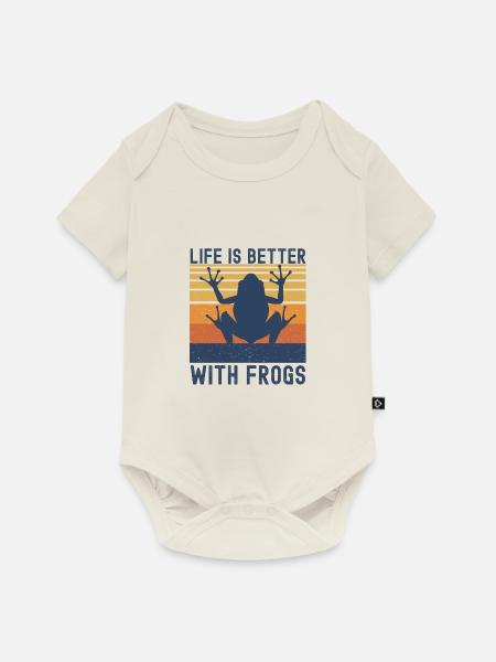 Frosch - Baby Premium Kurzarmbody - Naturweiß