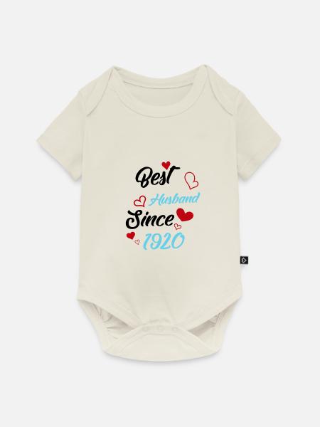Bester Ehemann seit 1920 Hochzeit - Baby Premium Kurzarmbody - Naturweiß