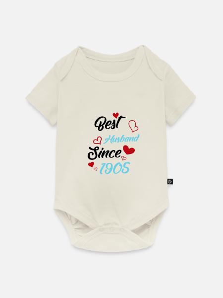 Bester Ehemann seit 1905 Hochzeit - Baby Premium Kurzarmbody - Naturweiß