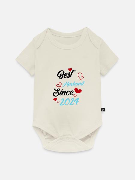 Bester Ehemann seit 2024 Hochzeit - Baby Premium Kurzarmbody - Naturweiß