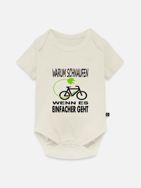 E-Bike fahren E bike-Fahrer Radfahren Geschenkidee - Baby Premium Kurzarmbody - Naturweiß