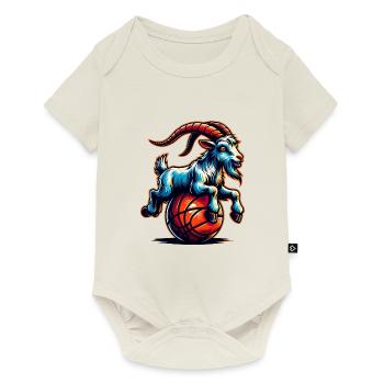 Équipe sportive de joueur de basket-ball de chèvre - Body à manches courtes Premium Bébé - blanc cassé - Devant